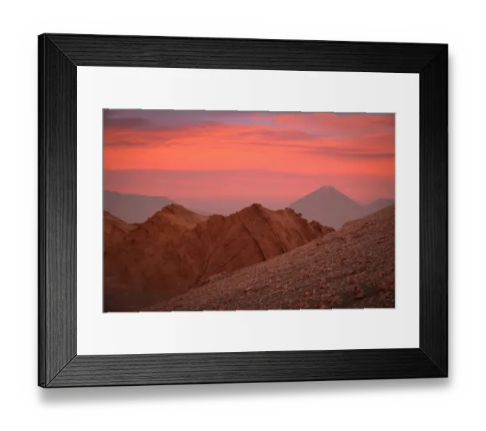 Framed Print : Sunset at Valle de la Luna, San Pedro de Atacama, Chile Framed Print : Sunset at Valle de la Luna, San Pedro de Atacama, Chile