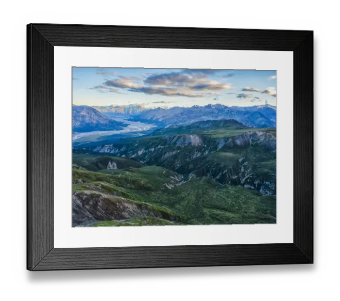 Framed Print : The mountains of Kluane National Park and Reserve seen from an aerial perspective