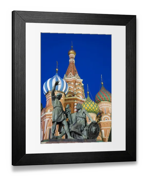 Framed Print : Monument to Minin and Pozharsky, Saint Basils Cathedral, Red Square Framed Print : Monument to Minin and Pozharsky, Saint Basils Cathedral, Red Square