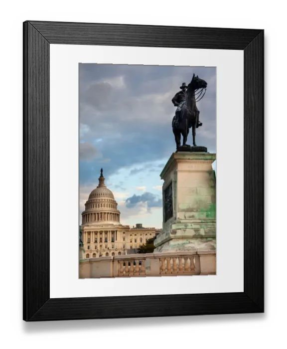 Framed Print : Ulysses Grant Equestrian Statue which is Civil War Memorial Framed Print : Ulysses Grant Equestrian Statue which is Civil War Memorial