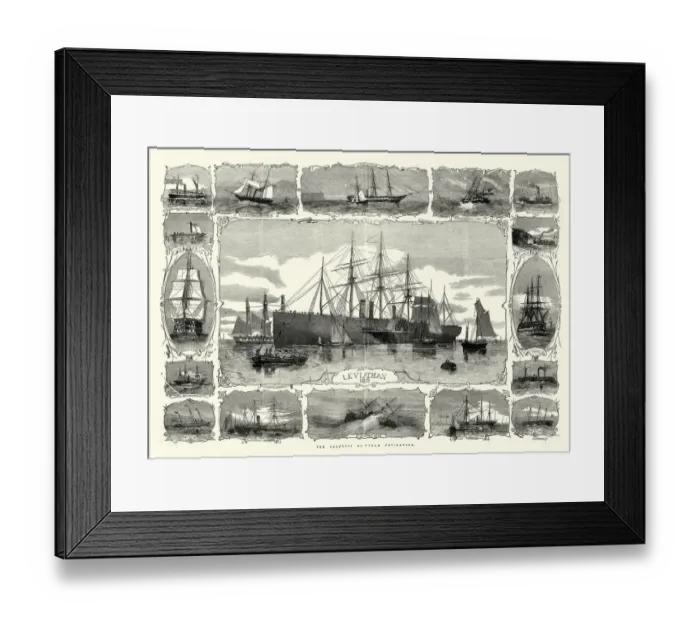 Framed Print : SS Great Eastern (Leviathan), iron sailing steamship Framed Print : SS Great Eastern (Leviathan), iron sailing steamship