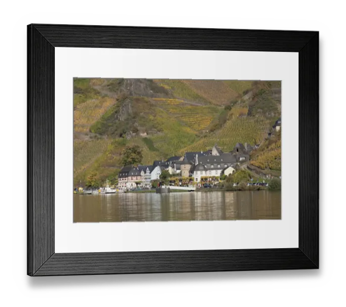 Framed Print : View over the Moselle to Beilstein in autumn, Rhineland-Palatinate, Germany Framed Print : View over the Moselle to Beilstein in autumn, Rhineland-Palatinate, Germany