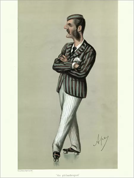 Herbert Mackworth-Praed, on roller skates, Vanity fair caricature