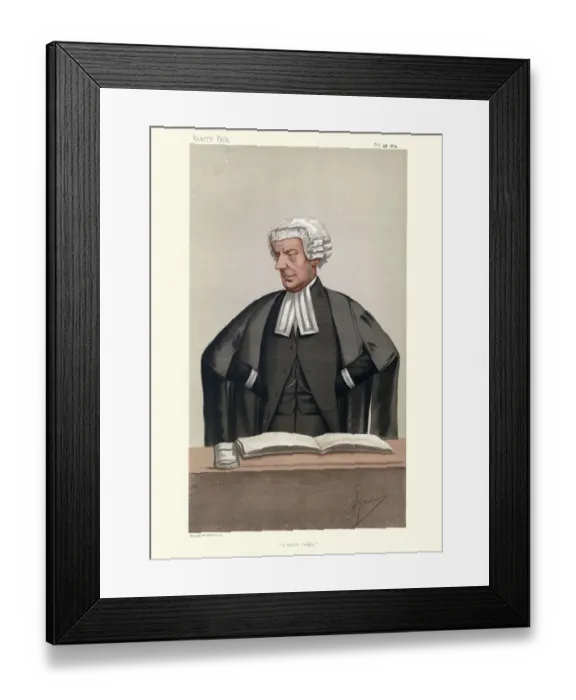 Framed Print : Sir John Walter Huddleston, Vanity fair caricature, Victorian criminal lawyer Framed Print : Sir John Walter Huddleston, Vanity fair caricature, Victorian criminal lawyer