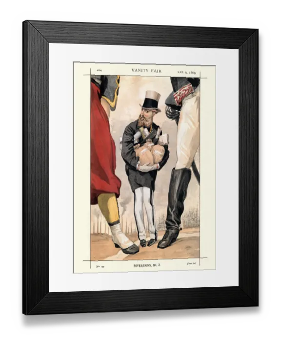 Framed Print : Vanity fair caricature of King Leopold II of Belgium Framed Print : Vanity fair caricature of King Leopold II of Belgium