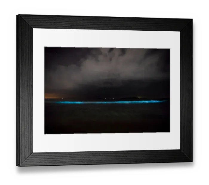 Framed Print : Amazing bioluminescence amidst the waves
