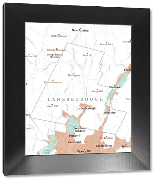 MA Berkshire Lanesborough Vector Road Map