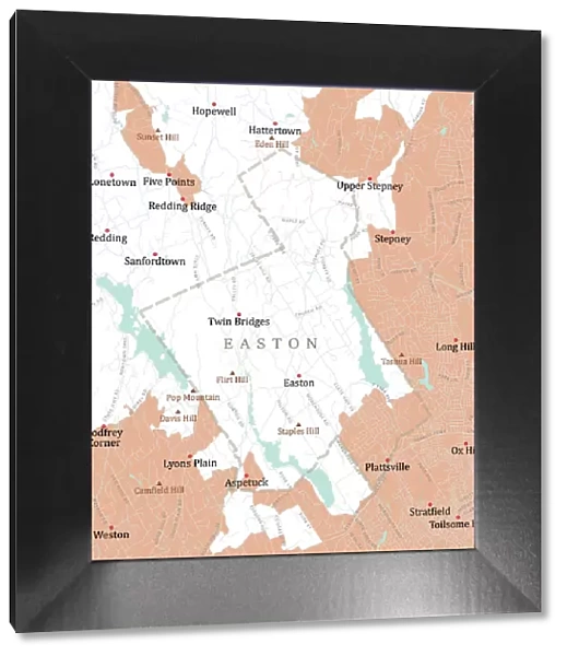 CT Fairfield Easton Vector Road Map