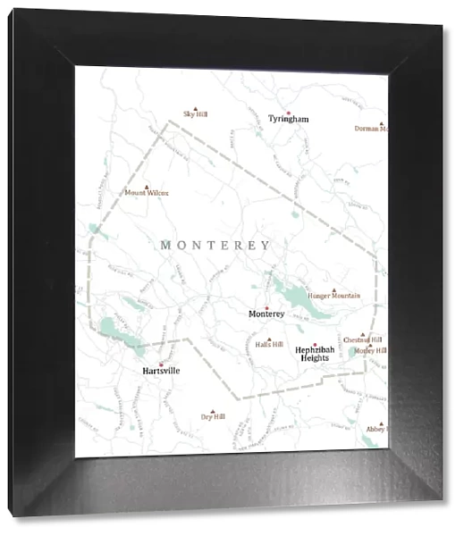 MA Berkshire Monterey Vector Road Map