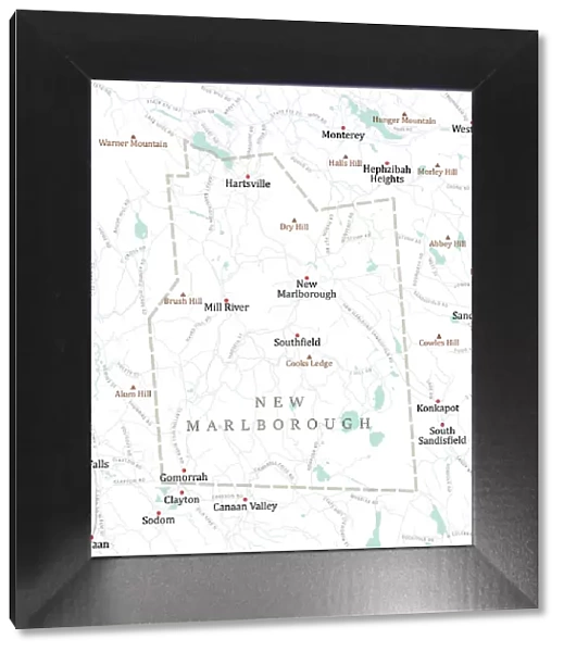 MA Berkshire New Marlborough Vector Road Map
