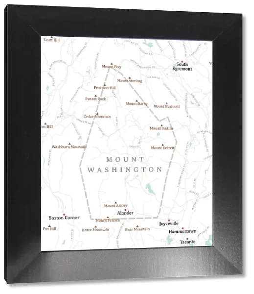 MA Berkshire Mount Washington Vector Road Map