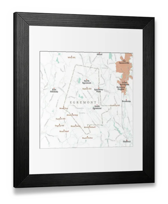 Framed Print : MA Berkshire Egremont Vector Road Map Framed Print : MA Berkshire Egremont Vector Road Map
