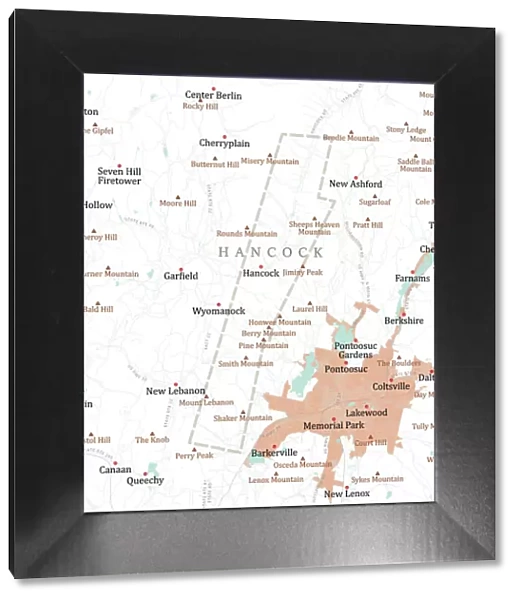 MA Berkshire Hancock Vector Road Map