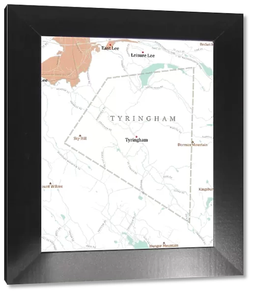 MA Berkshire Tyringham Vector Road Map