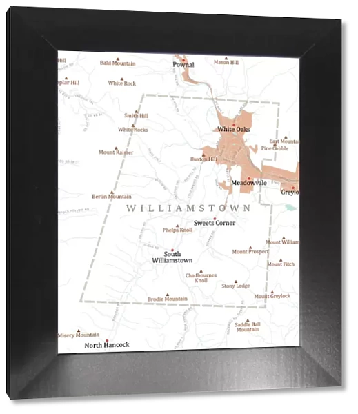 MA Berkshire Williamstown Vector Road Map