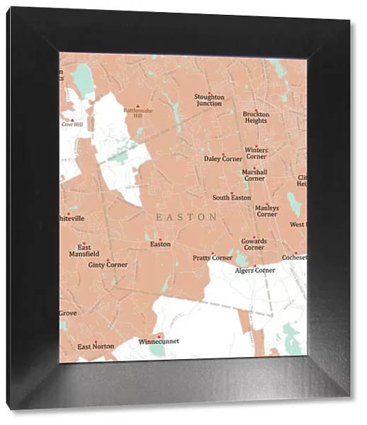 MA Bristol Easton Vector Road Map