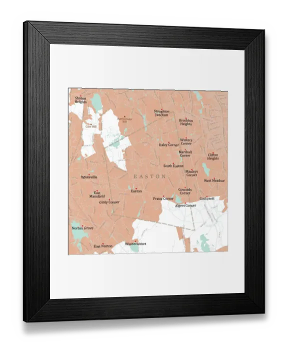 Framed Print : MA Bristol Easton Vector Road Map Framed Print : MA Bristol Easton Vector Road Map
