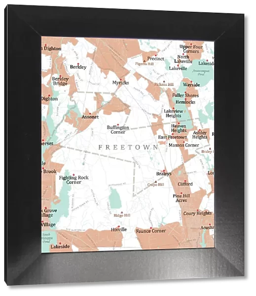 MA Bristol Freetown Vector Road Map