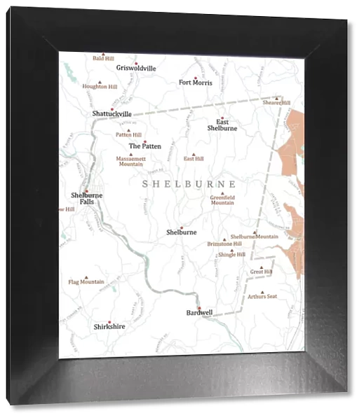 MA Franklin Shelburne Vector Road Map