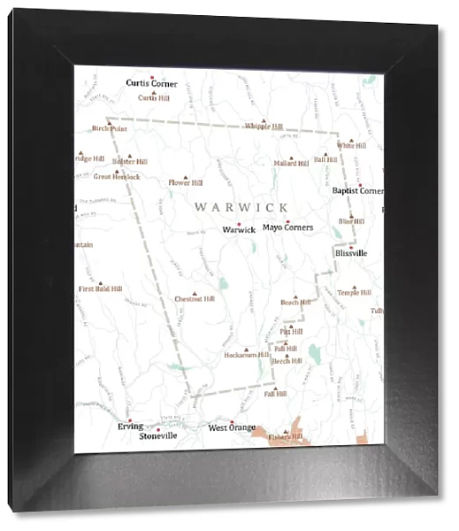 MA Franklin Warwick Vector Road Map