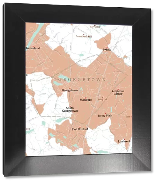 MA Essex Georgetown Vector Road Map