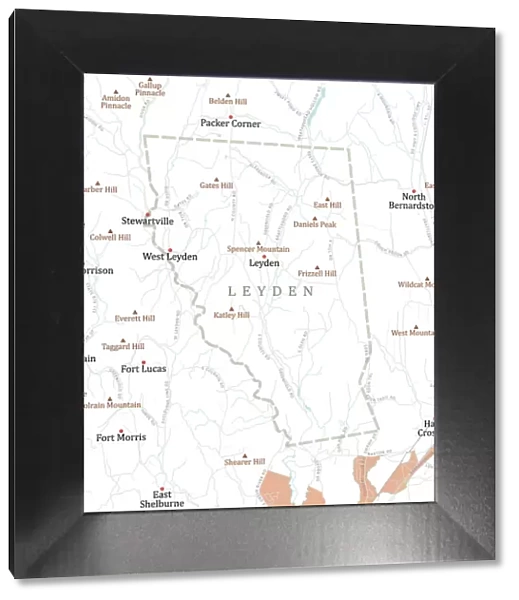 MA Franklin Leyden Vector Road Map