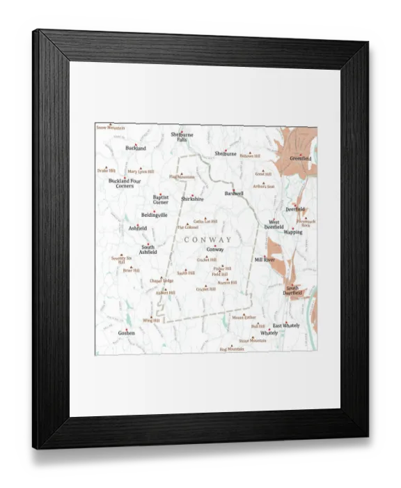 Framed Print : MA Franklin Conway Vector Road Map Framed Print : MA Franklin Conway Vector Road Map