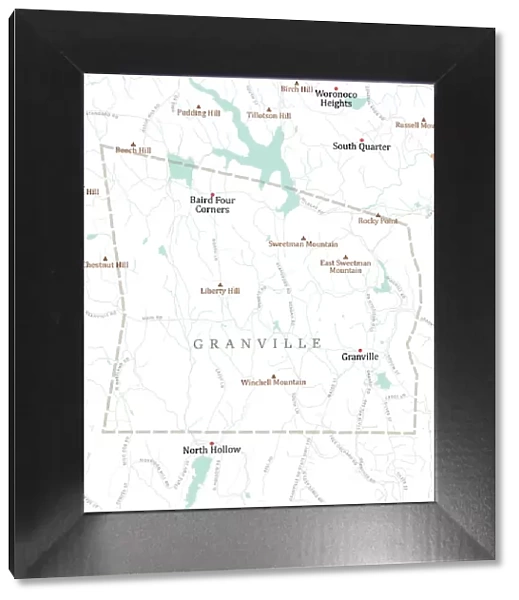 MA Hampden Granville Vector Road Map