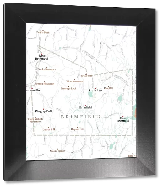 MA Hampden Brimfield Vector Road Map