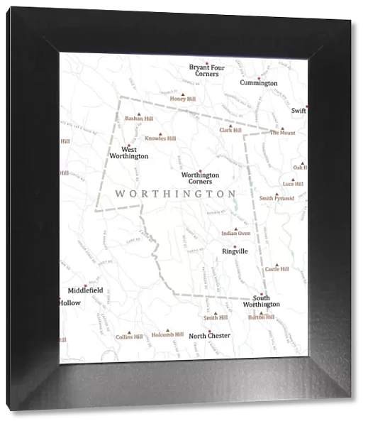 MA Hampshire Worthington Vector Road Map