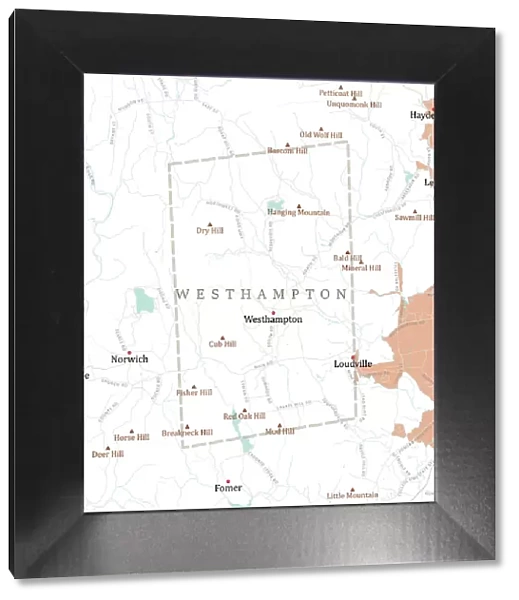 MA Hampshire Westhampton Vector Road Map