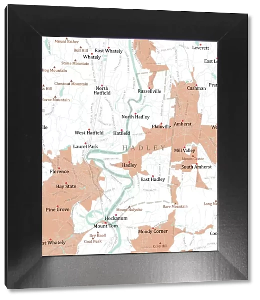 MA Hampshire Hadley Vector Road Map