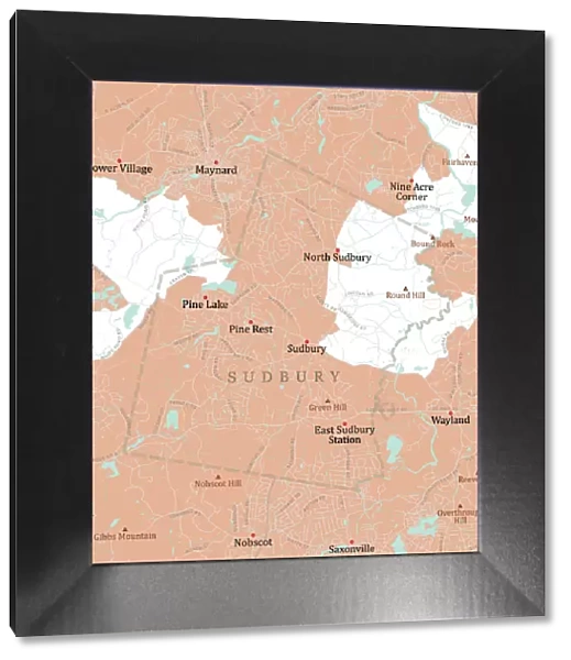 MA Middlesex Sudbury Vector Road Map