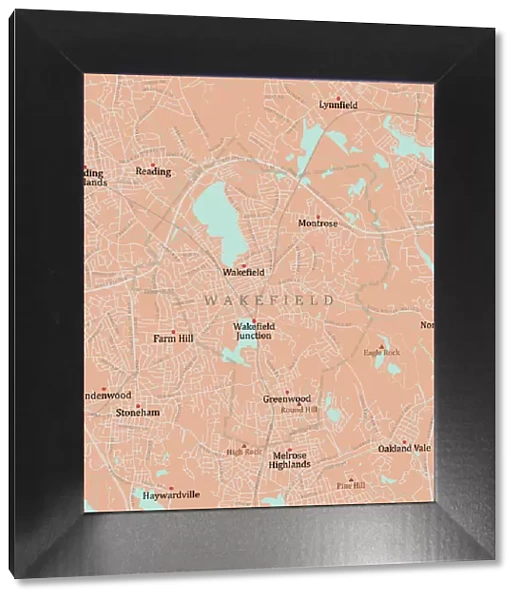 MA Middlesex Wakefield Vector Road Map
