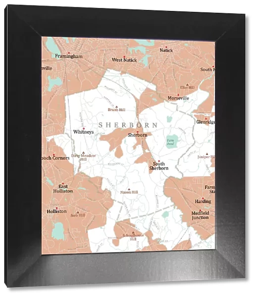 MA Middlesex Sherborn Vector Road Map