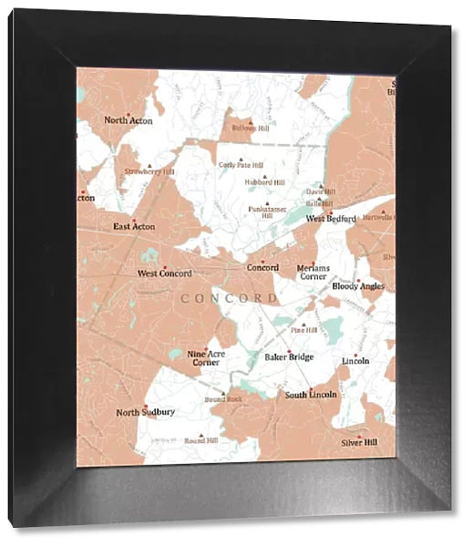 MA Middlesex Concord Vector Road Map