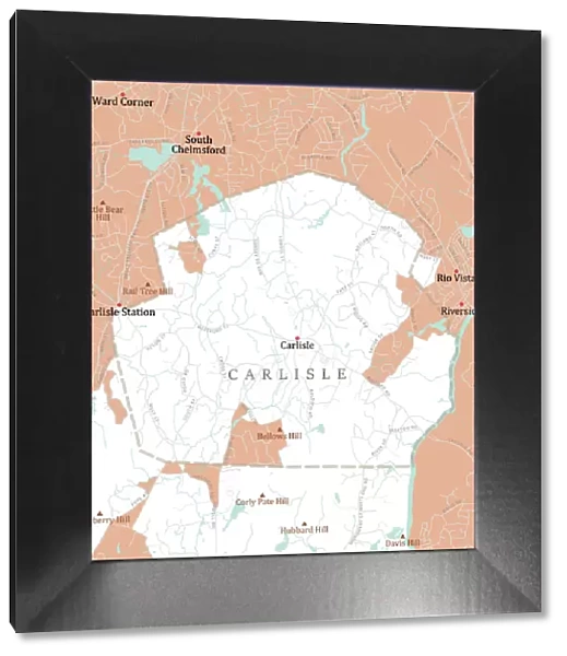 MA Middlesex Carlisle Vector Road Map