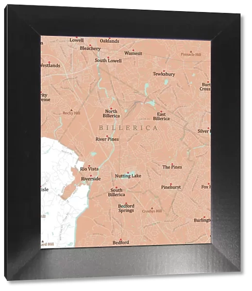 MA Middlesex Billerica Vector Road Map