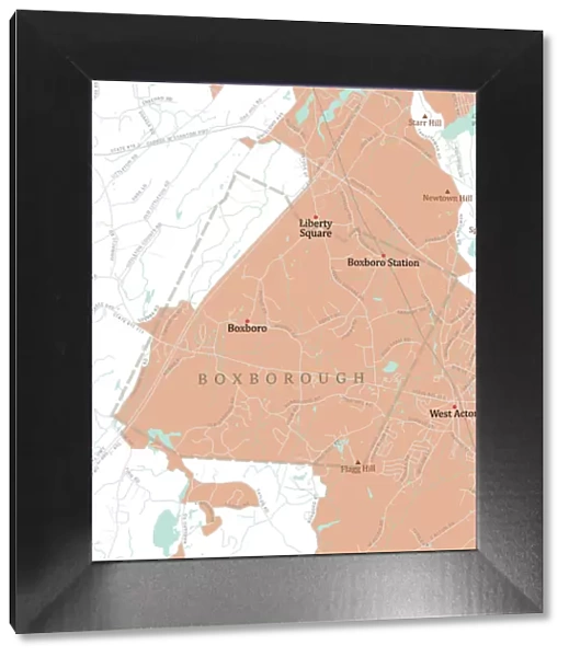 MA Middlesex Boxborough Vector Road Map