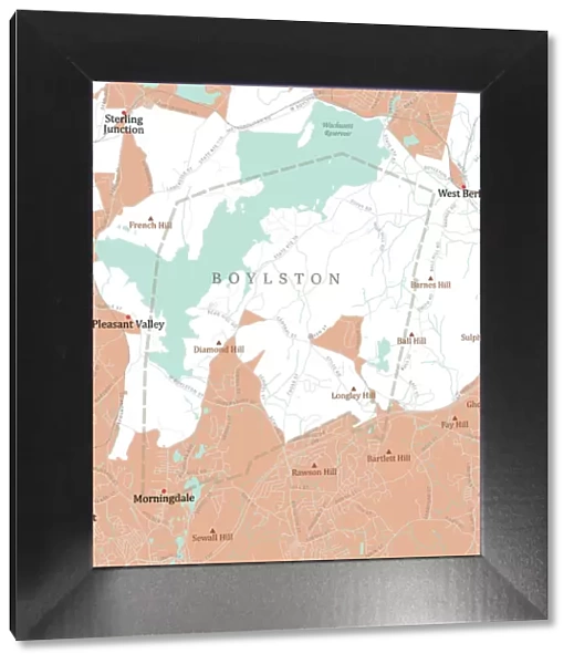 MA Worcester Boylston Vector Road Map