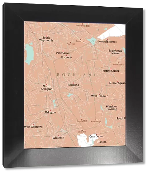 MA Plymouth Rockland Vector Road Map