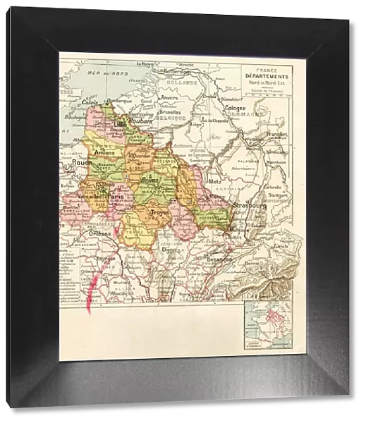 France north and north east regions map 1887