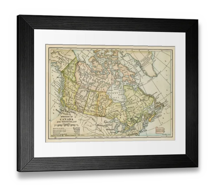 Framed Print : Map of Canada 1898 Framed Print : Map of Canada 1898