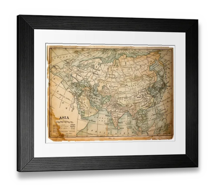 Framed Print : Asia map 1898 Framed Print : Asia map 1898