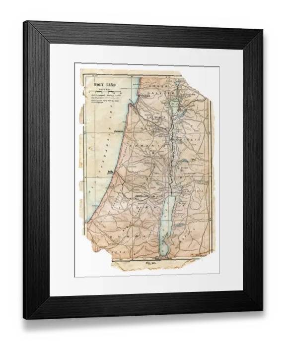 Framed Print : Map of the Holy Land 1898