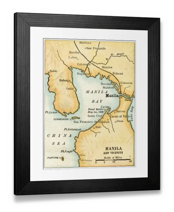 Framed Print : Manila map 1898 Framed Print : Manila map 1898