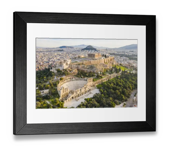 Framed Print : Aerial photo of the Acropolis and the Odeon of Herodes Atticus Framed Print : Aerial photo of the Acropolis and the Odeon of Herodes Atticus