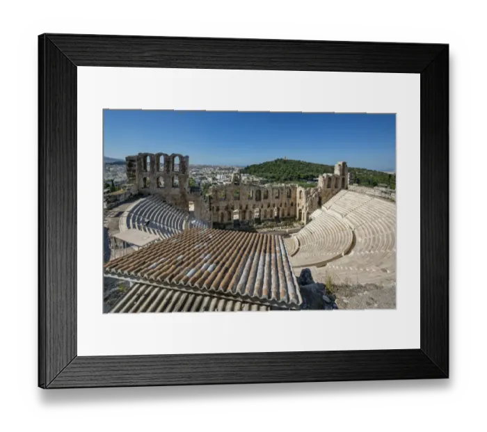 Framed Print : The Odeon of Herodes Atticus stone Roman theater in Athens, Greece