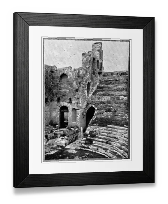 Framed Print : Odeon of Herodes Atticus at the Acropolis of Athens in Athens, Greece - 19th Century Framed Print : Odeon of Herodes Atticus at the Acropolis of Athens in Athens, Greece - 19th Century