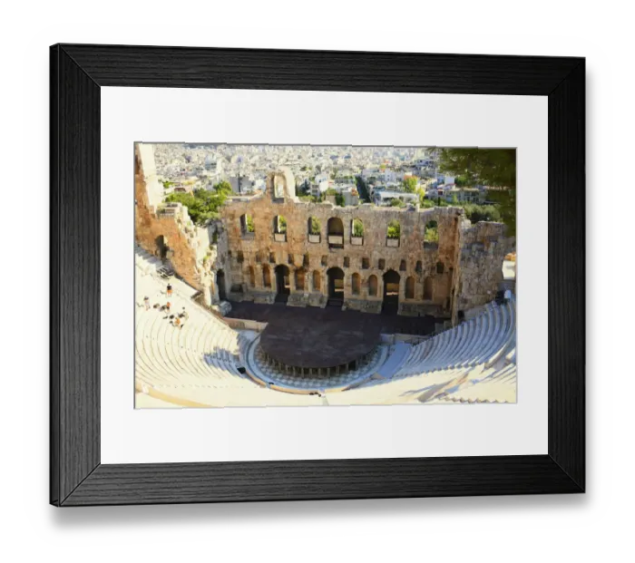 Framed Print : High angle view of an amphitheater, Theater Of Herodes Atticus, Athens, Greece Framed Print : High angle view of an amphitheater, Theater Of Herodes Atticus, Athens, Greece